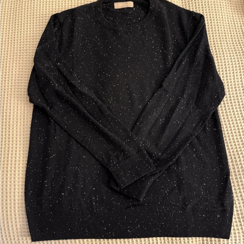 Everlane Men's Navy Donegal Crewneck Sweater - Picture 2 of 2